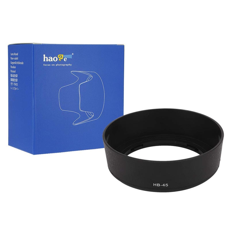 Haoge Bayonet Lens Hood for Nikon Nikkor AF-S 18-55mm f3.5-5.6G DX ED, II and Nikon Nikkor AF-S 18-55mm f/3.5-5.6G DX VR Lens Replaces Nikon HB-45 - Image 1
